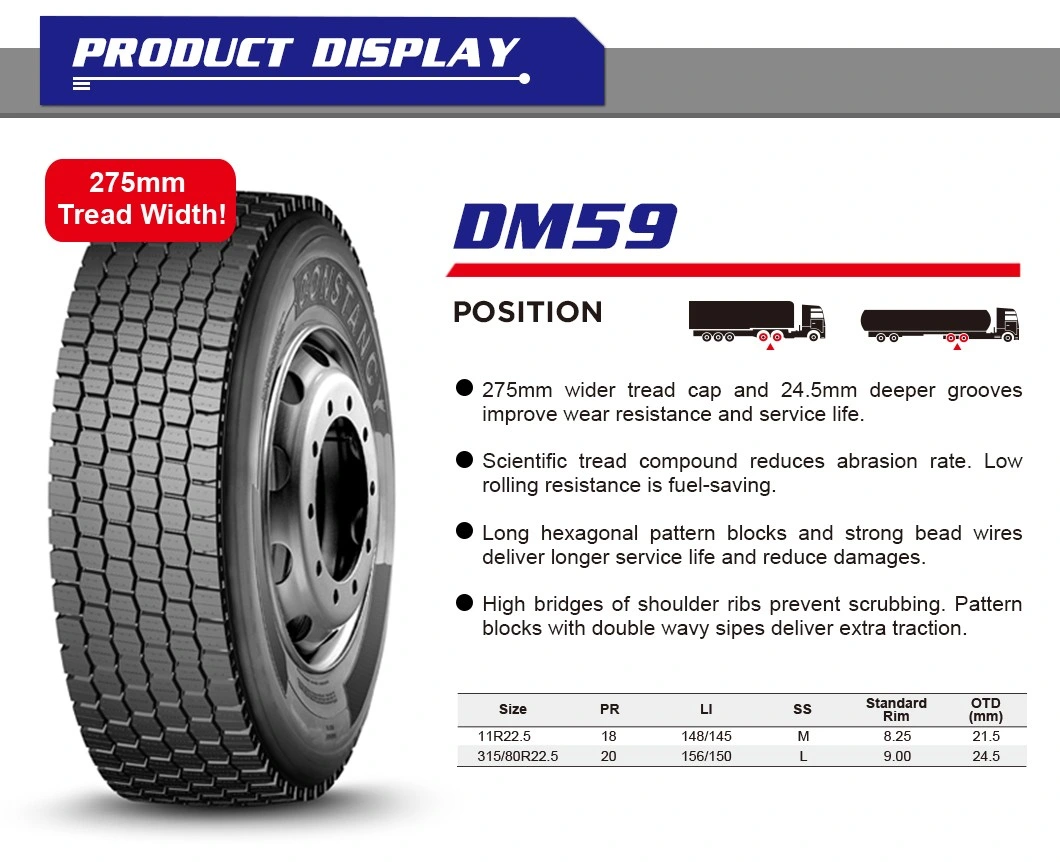 Truck Tyre/Tire of Best Cost Performance, 315/80r22.5